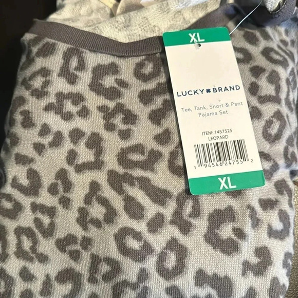 Lucky Brand Women’s 4-Piece Pajama Set in Gray Leopard Size XXL - Picture 6 of 6